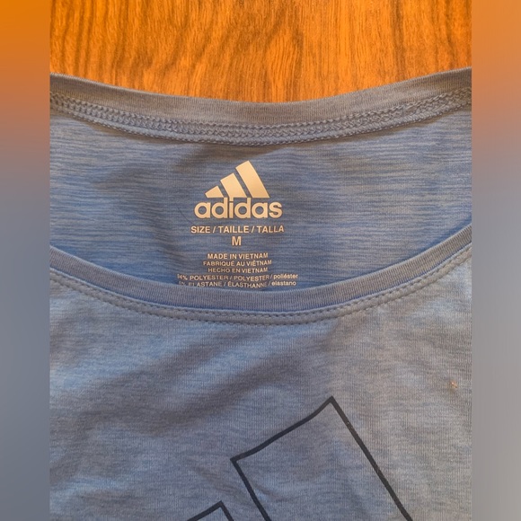 Adidas top, youth medium. Light blue - Picture 3 of 3